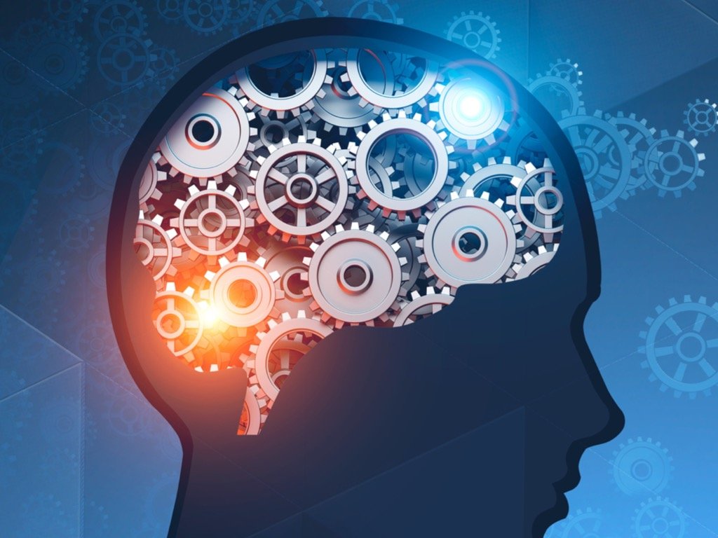 Brain with gears representing cognitive biases in investment decisions